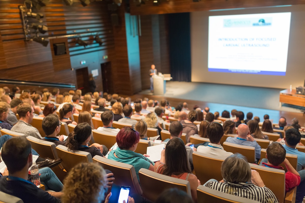 Image of a university classroom with students in it